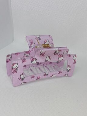 Hello Kitty Pink Pattern Acrylic Hair Claw Clip